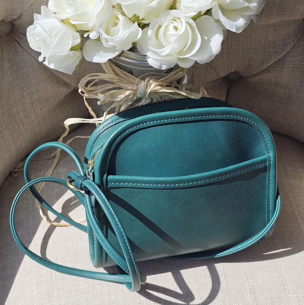 Vintage Coach Abbie Zip Crossbody Shoulder Bag Purse # 9017 ( Jade ) - Picture 5 of 14